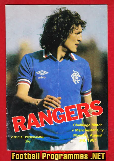 Glasgow Rangers v Manchester City 1981