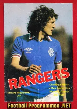 Glasgow Rangers v Manchester City 1981