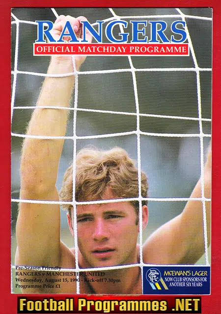 Glasgow Rangers v Manchester United 1990 Pre Season Match Ibrox