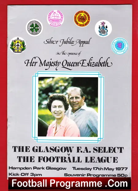 Glasgow XI v Football League 1977 – Queens Silver Jubilee Doyle + McGrain