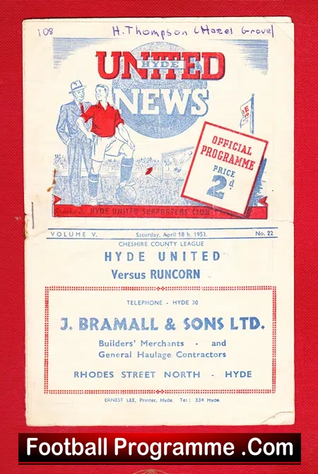 Hyde United v Runcorn 1953 – to clear