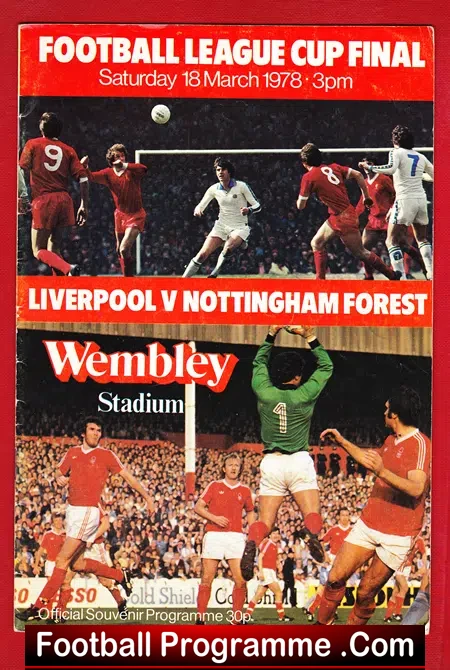 Liverpool v Nottingham Forest 1978 – Football League Cup Final