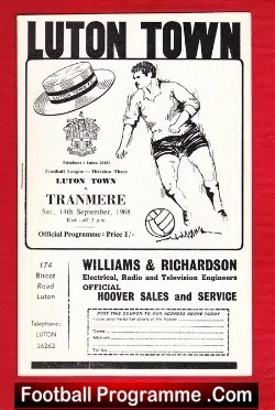 Luton Town v Tranmere Rovers 1968