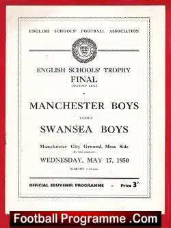 Manchester Boys v Swansea Boys 1950 – Maine Rd Man City Scanlon
