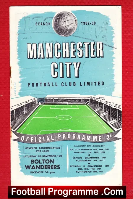 Manchester City v Bolton Wanderers 1957