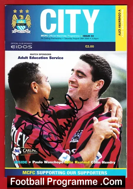 Manchester City v Coventry City 2000 – Autograph Mike Summerbee