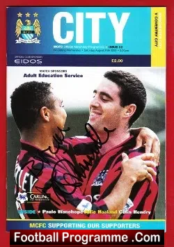 Manchester City v Coventry City 2000 – Autograph Mike Summerbee