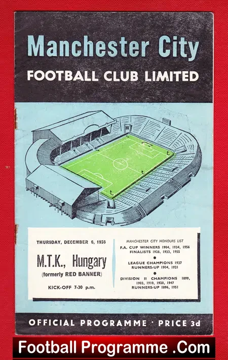 Manchester City v MTK Hungary 1956 – Budapest