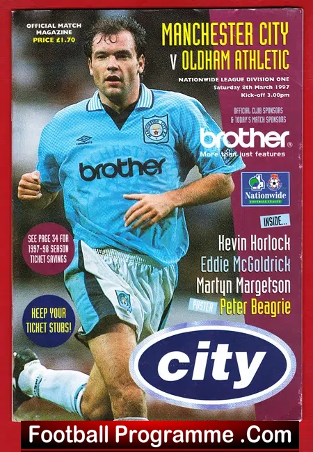 Manchester City v Oldham Athletic 1997