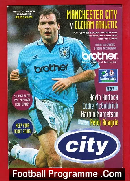Manchester City v Oldham Athletic 1997