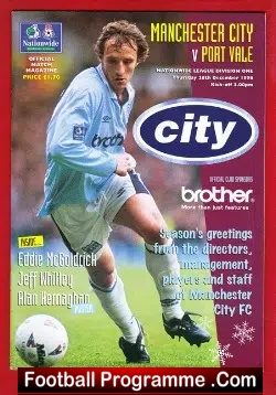 Manchester City v Port Vale 1996 - football programme