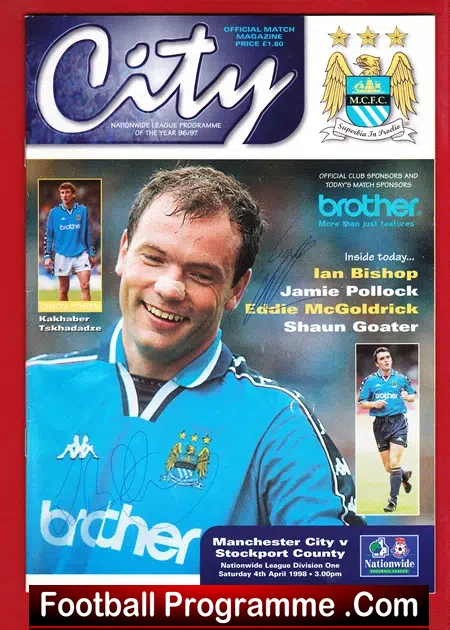 Manchester City v Stockport County 1998 – Plus Autographs