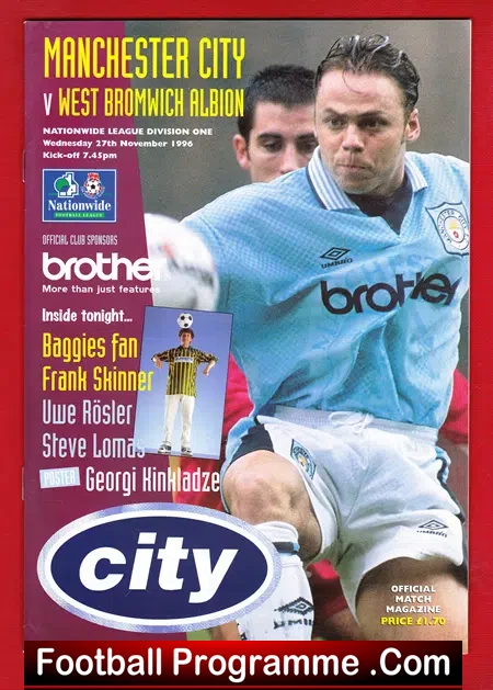 Manchester City v WBA 1996