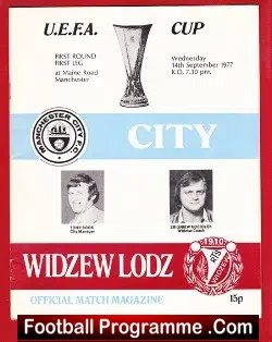 Manchester City v Widzew Lodz 1977 – Widzew ÅÃ³dÅº Poland
