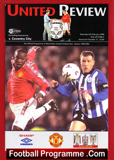 Manchester United v Coventry City 2000 – Utd Football Programmes