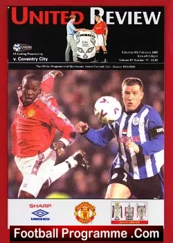 Manchester United v Coventry City 2000 – Utd Football Programmes