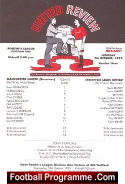 Manchester United v Leeds United 1995 – Eric Cantona Reserves