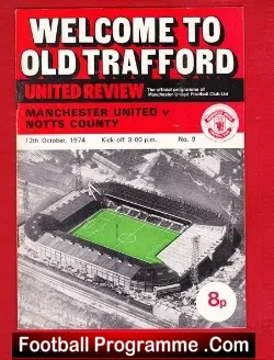 Manchester United v Notts County 1974