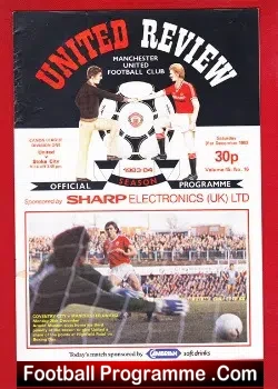 Manchester United v Stoke City 1983