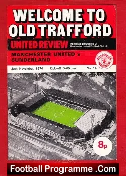 Manchester United v Sunderland 1974