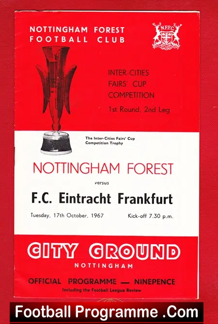 Nottingham Forest v Eintracht Frankfurt 1967 – Fairs Cup