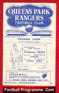 Queens Park Rangers v Swansea Town 1951 – to clear