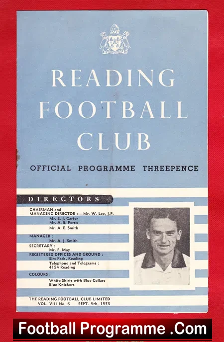 Reading v Watford 1953 – 1950s Programme
