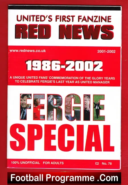 Red Issue Manchester United Fanzine 2002 Fergie Farewell Tribute