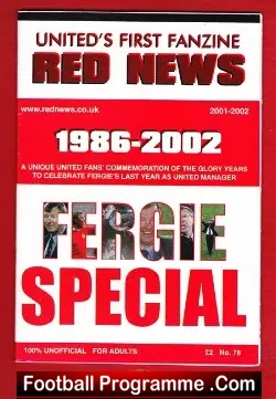 Red Issue Manchester United Fanzine 2002 Fergie Farewell Tribute - football memorabilia