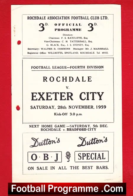 Rochdale v Exeter City 1959 – to clear