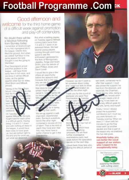Sheffield United v Burnley 2002 – Autos Inc Paul Gascoigne