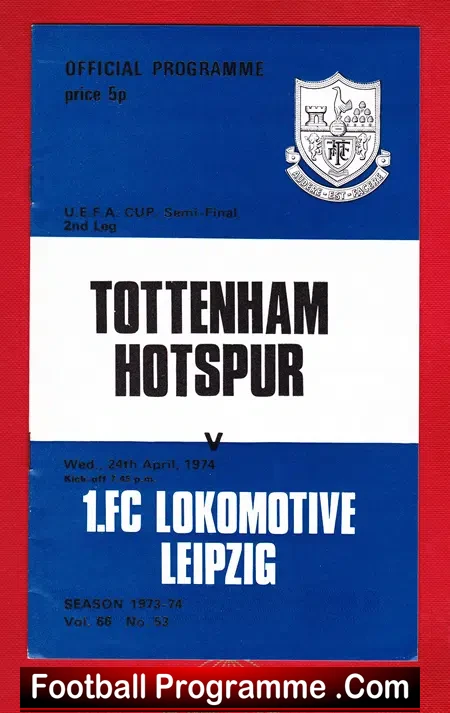 Tottenham Hotspur v Lokomotive Leipzig 1974 – UEFA Cup