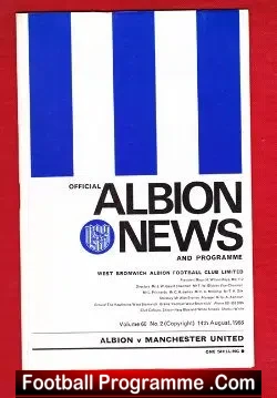 West Bromwich Albion v Manchester United 1968 + League Magazine