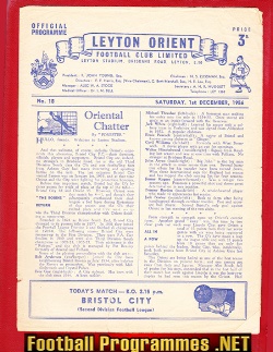 Leyton Orient v Bristol City 1956 - Signed Burden + Cook