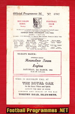 Hounslow Town v Leyton 1956 – to clear