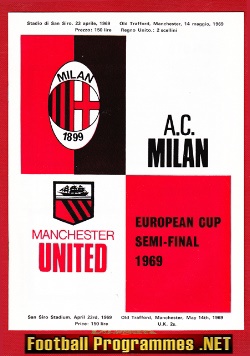 AC Milan v Manchester United 1969 - Semi Final San Siro Italy
