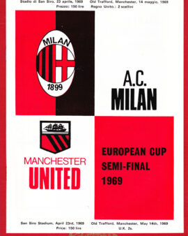 AC Milan v Manchester United 1969 – Semi Final San Siro Italy