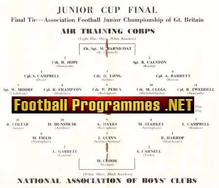 Air Corp v Boys 1954 - Junior Championship Cup Final Wembley