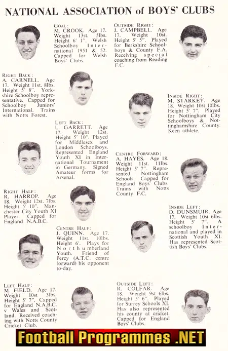 Air Corp v Boys 1954 - Junior Championship Cup Final Wembley