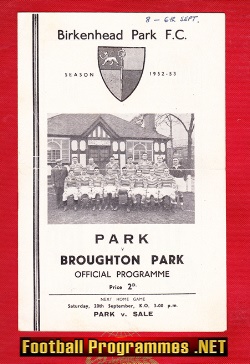 Birkinhead Park Rugby v Broughton Park 1952