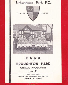 Birkinhead Park Rugby v Broughton Park 1952
