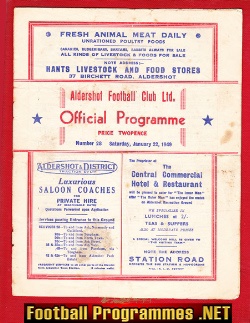 Aldershot v Watford 1949 – 1940s Programme – To Clear