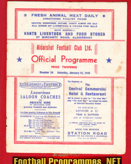 Aldershot v Watford 1949 – 1940s Programme – To Clear