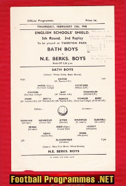 Bath Boys v Berkshire Youth 1948 – Twerton Park