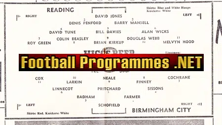 Reading v Birmingham City 1957