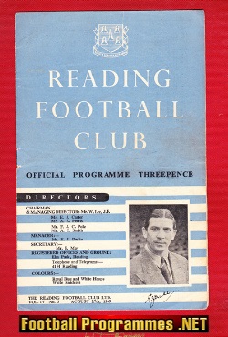 Reading v Leyton Orient 1949 - 1940s Football Programme