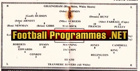 Gillingham v Tranmere Rovers 1964