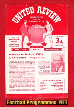 Manchester United v Aston Villa 1963 - Emergency Red Issue