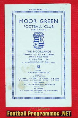 Moor Green v Atherstone 1950