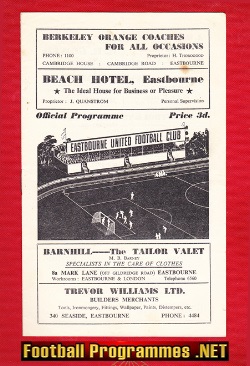 Eastbourne United v Wembley 1954 – 1950s Programmes